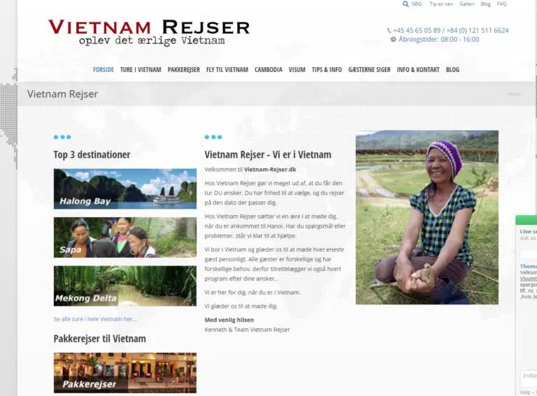 Websted: Vietnam rejser