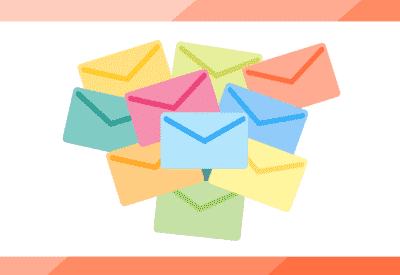Grafik af konvolutter, illustration til artikel om mailadresser