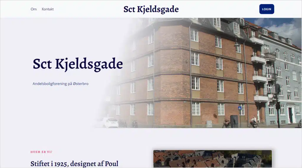 Forsiden på nyt websted for sct kjeldsgade