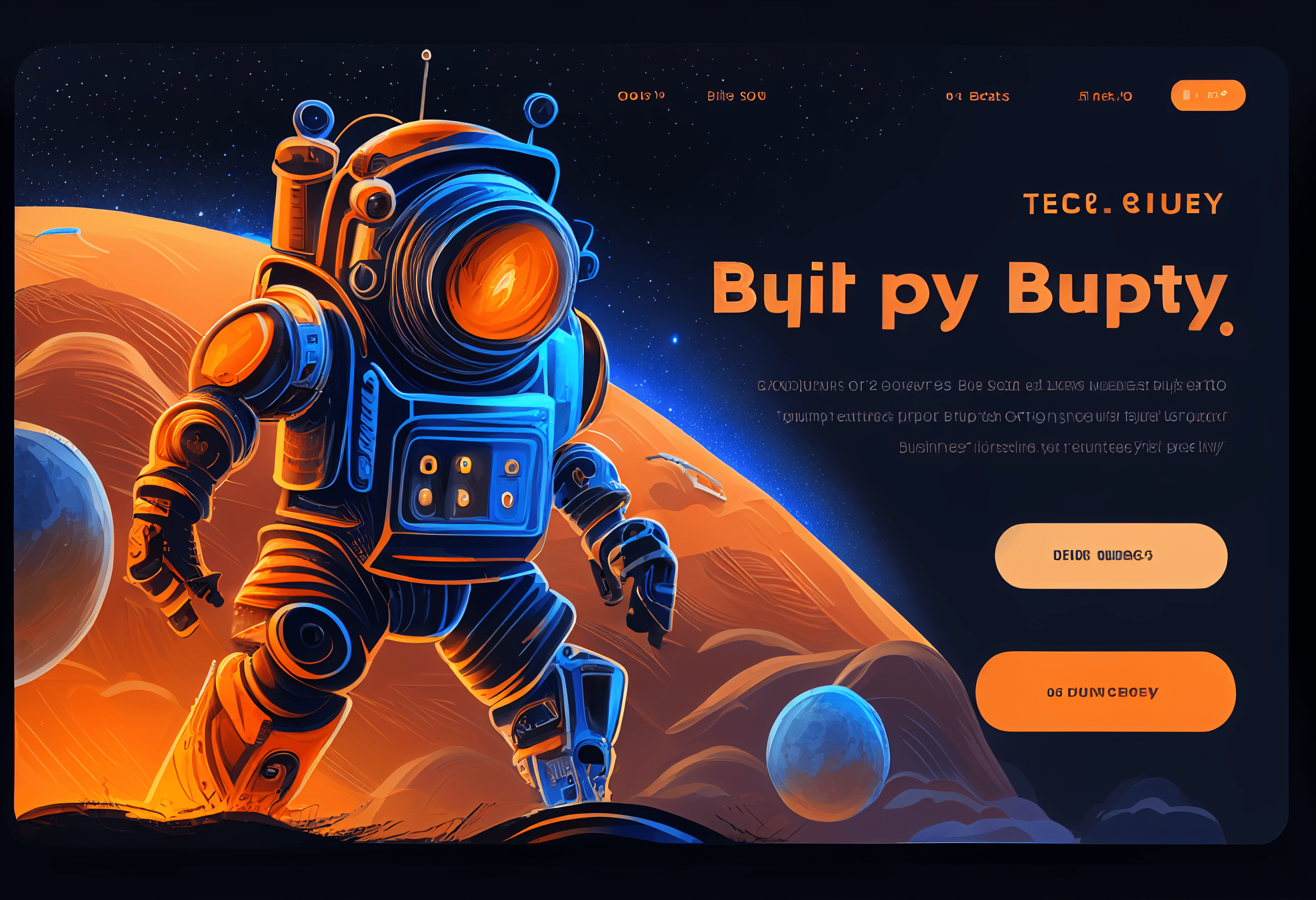 Landing page for a space trip created by midjourney v4